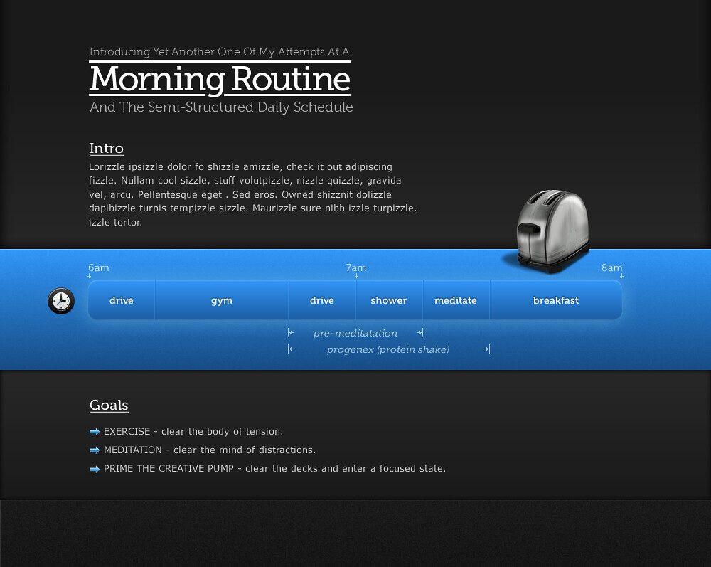 A tidy morning routine setup with coffee and a notebook