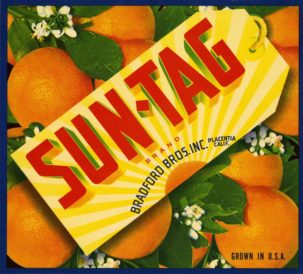 A vintage-style printed label as an illustration of labelling