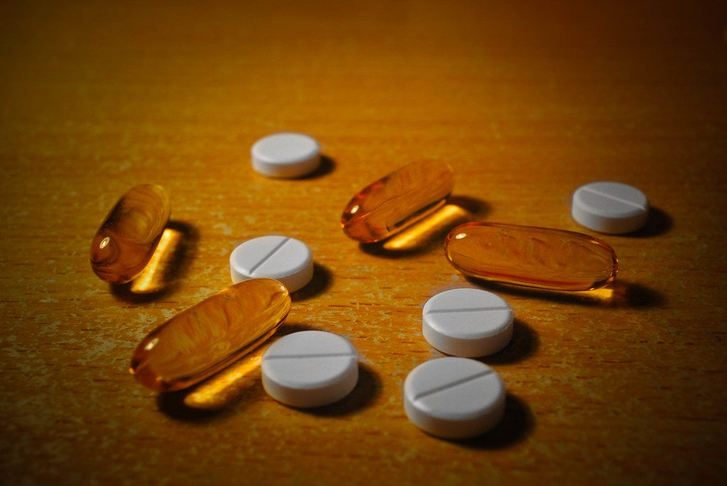 A tidy shelf of supplements as part of a daily routine
